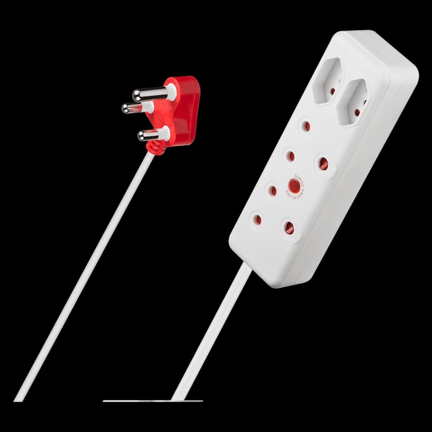 Ellies 4 Way Medium Surge Extension Lead -5M 6