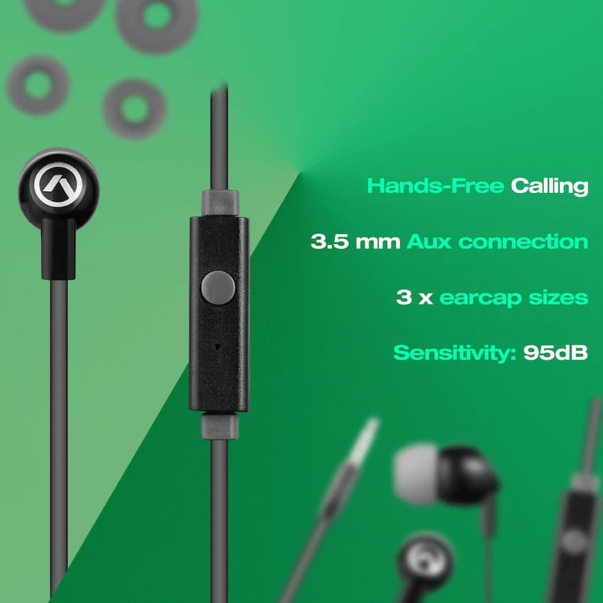Amplify Vibe Series Earphones with Mic - Black and Grey 3