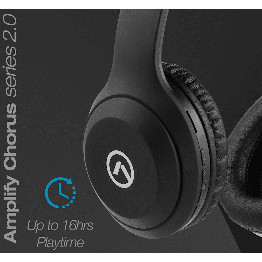 Amplify Chorus Series Bluetooth 2.0 Headphones - Black 3