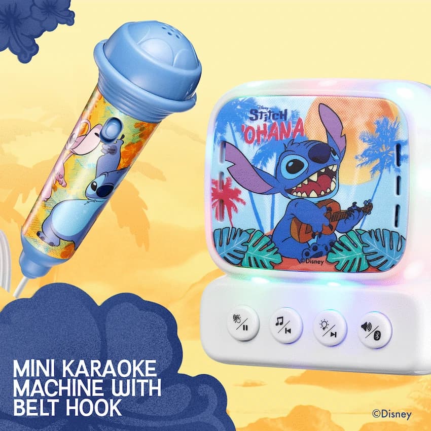 Disney Stitch Bluetooth Mini Karaoke Machine with Belt Hook 8