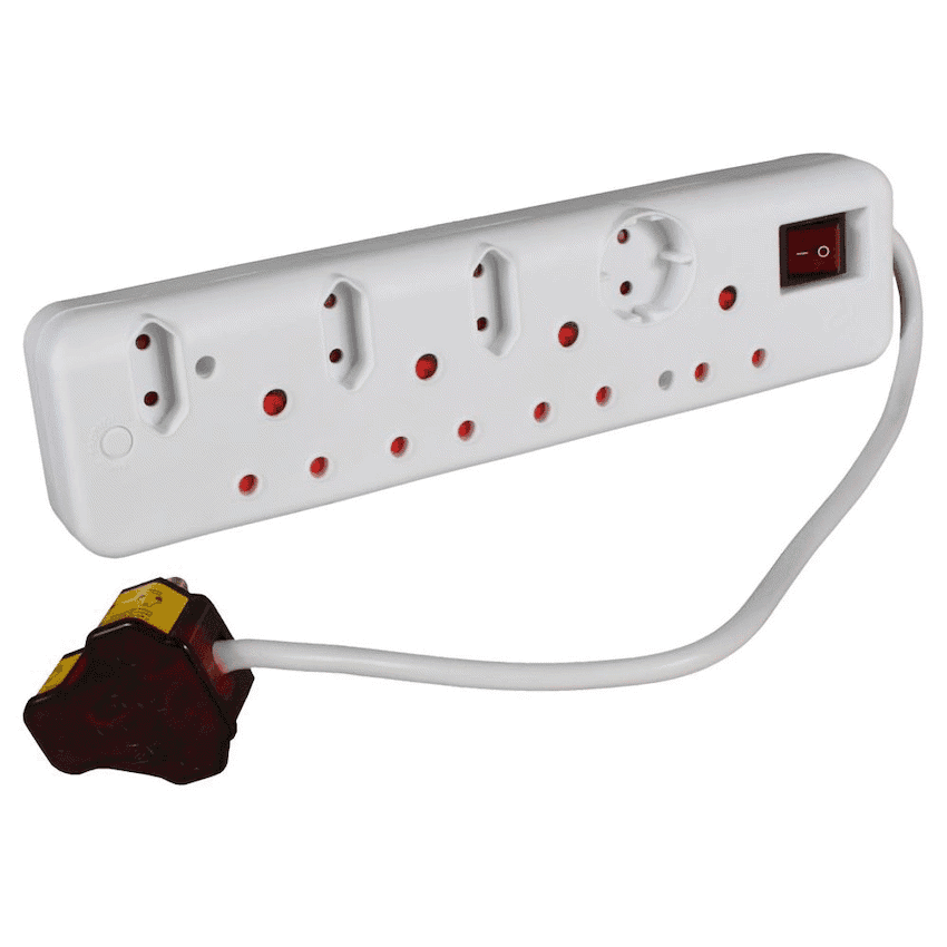 Ellies 8-Way High Surge Multiplug 0.5m 2