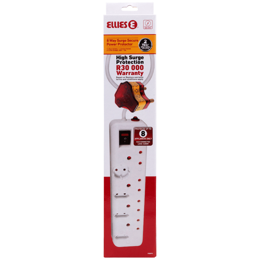 Ellies 8-Way High Surge Multiplug 0.5m 3