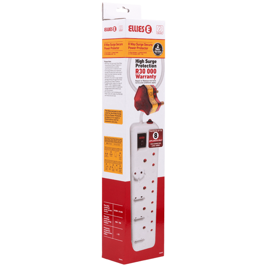 Ellies 8-Way High Surge Multiplug 0.5m 4