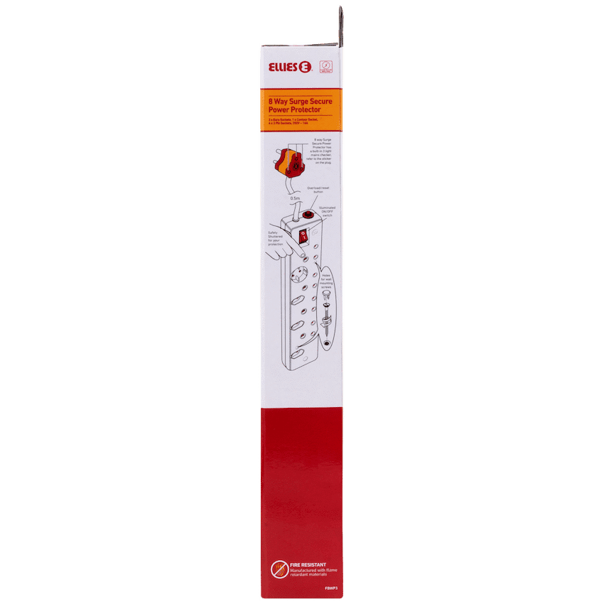 Ellies 8-Way High Surge Multiplug 0.5m 7