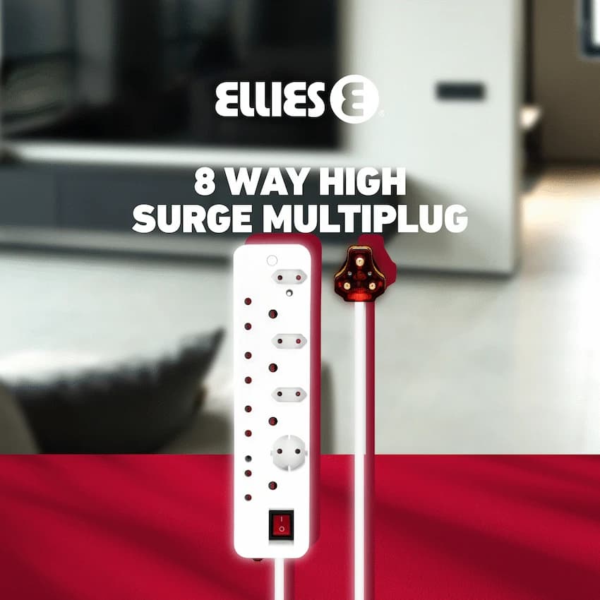 Ellies 8-Way High Surge Multiplug 0.5m 14