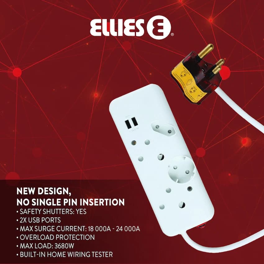 Ellies 4-Way High Surge Multiplug 2