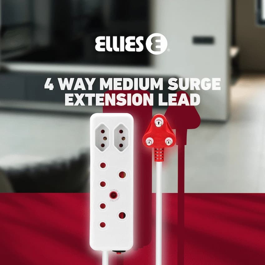 Ellies 4-Way Medium Surge Extension Lead - 3m 2