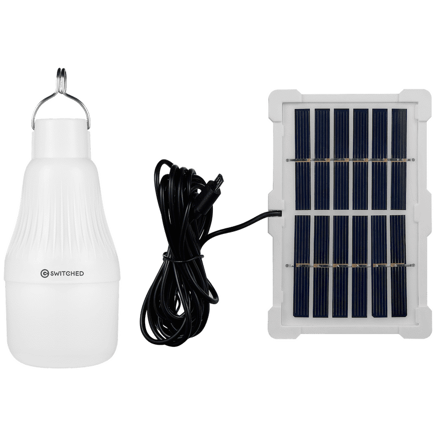 Switched Solar-Powered LED Light Bulb, Solar Panel Included