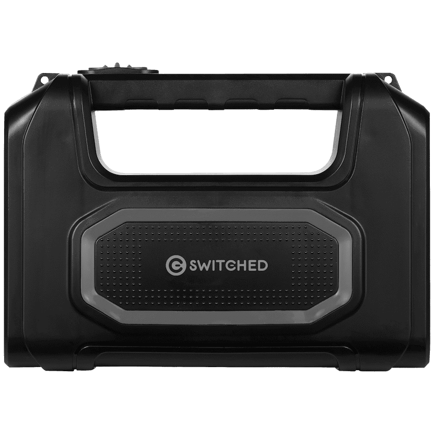 Switched Portable Power Station with Solar Panel - Black 3