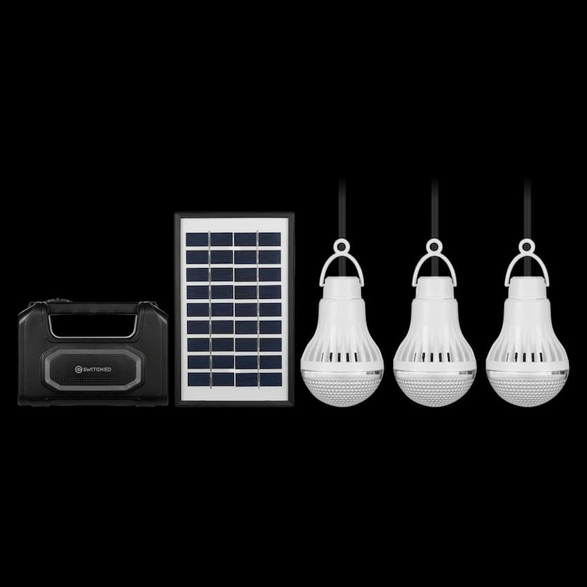Switched Portable Power Station with Solar Panel - Black 4