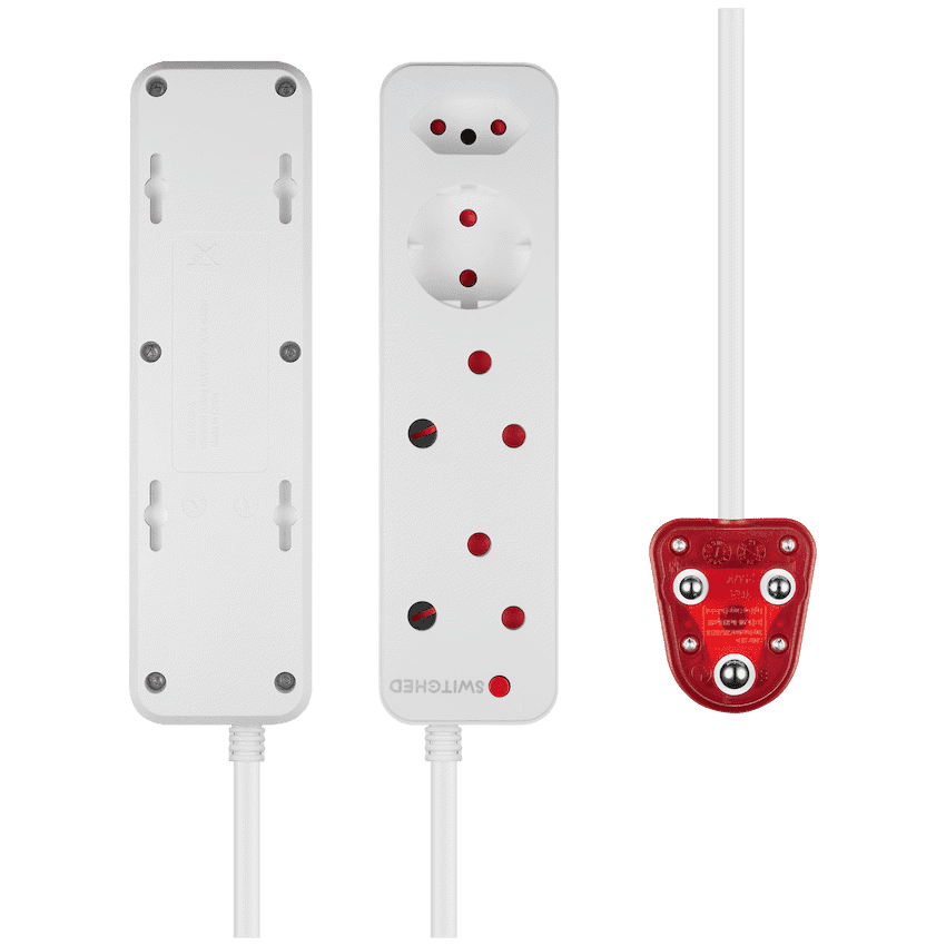 Switched High Surge 4-Way Multiplug 5m 1140J 2
