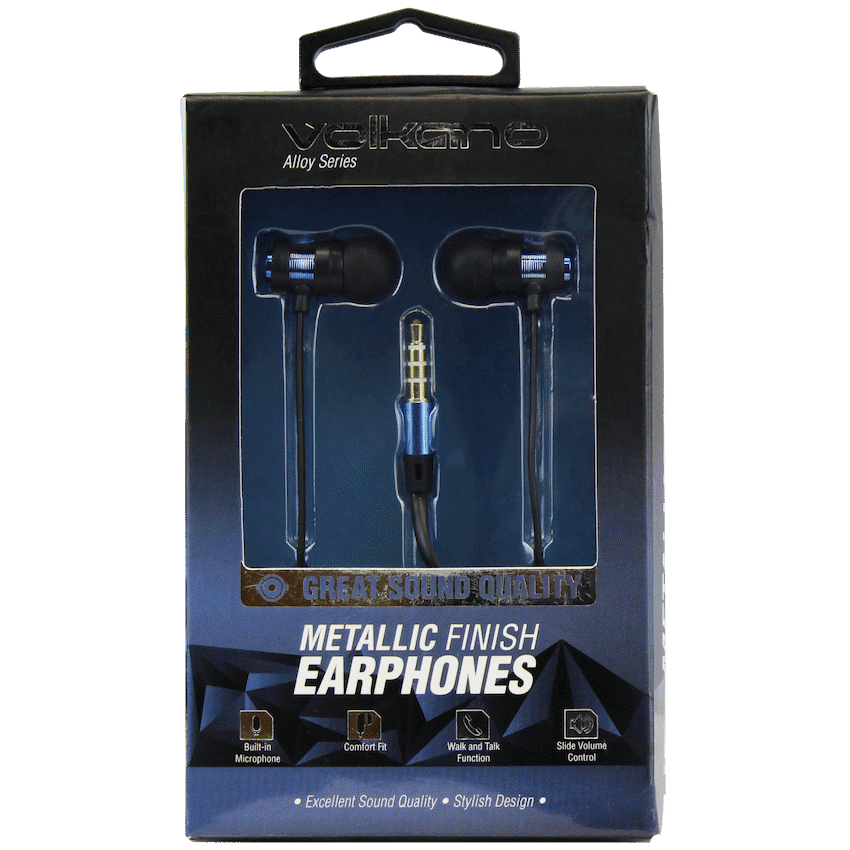 Volkano Alloy Series Metal Earphone - Blue 3