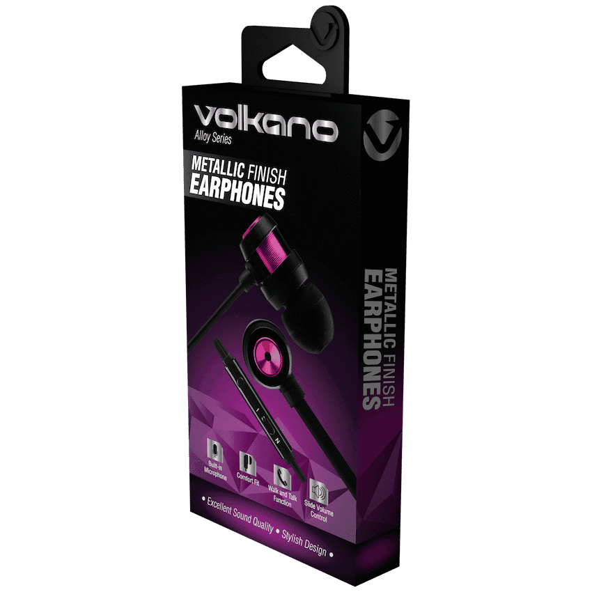Volkano Alloy series metal earphone - Purple 3