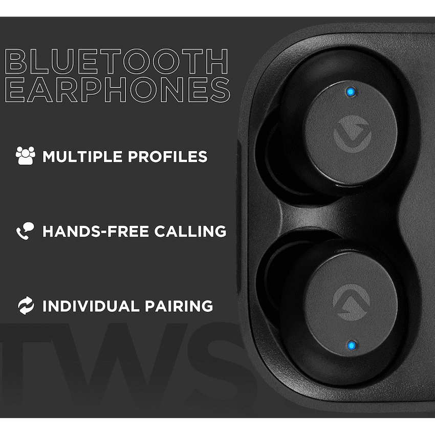 Volkano Taurus Series 2.0 True Wireless Earphones with Charging Case - Black 7