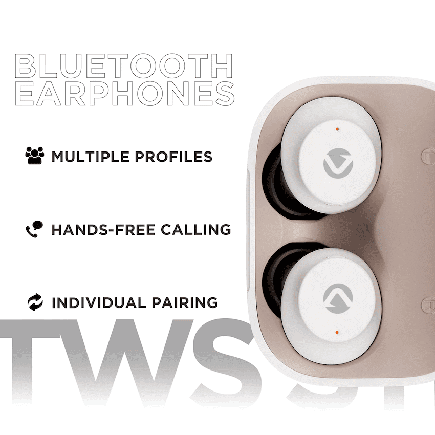 Volkano Taurus Series 2.0 True Wireless Earphones - White 5