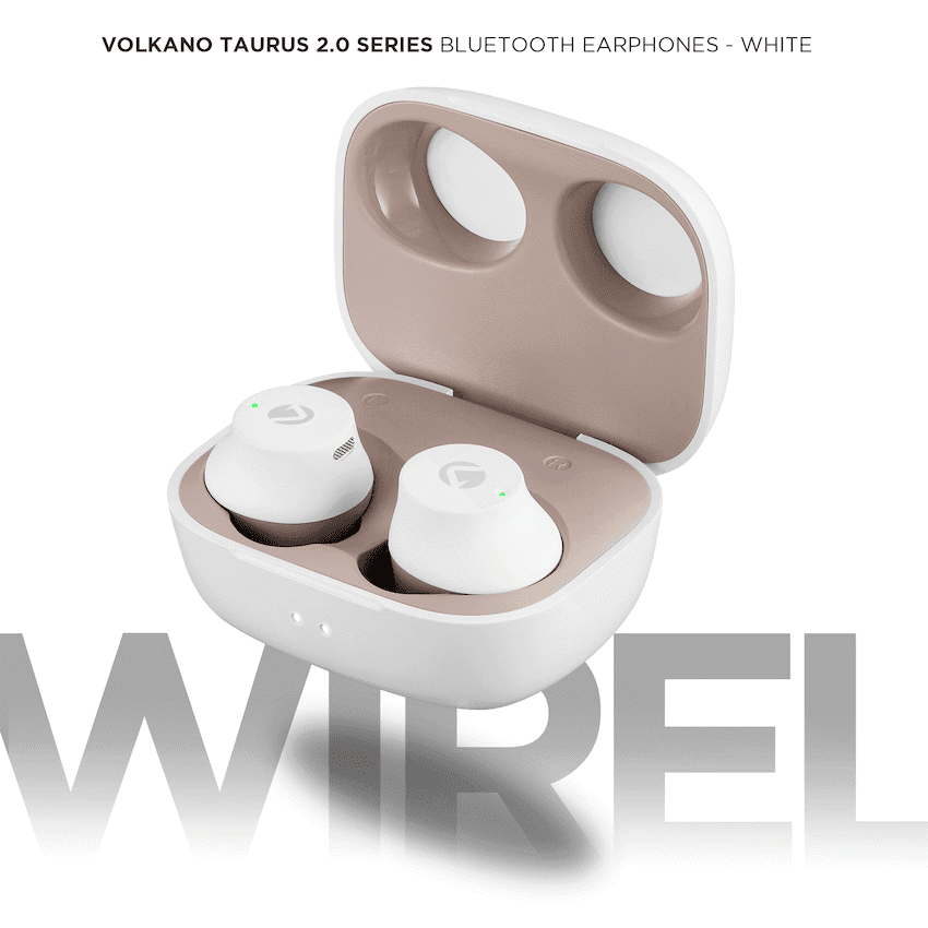 Volkano Taurus Series 2.0 True Wireless Earphones - White 8