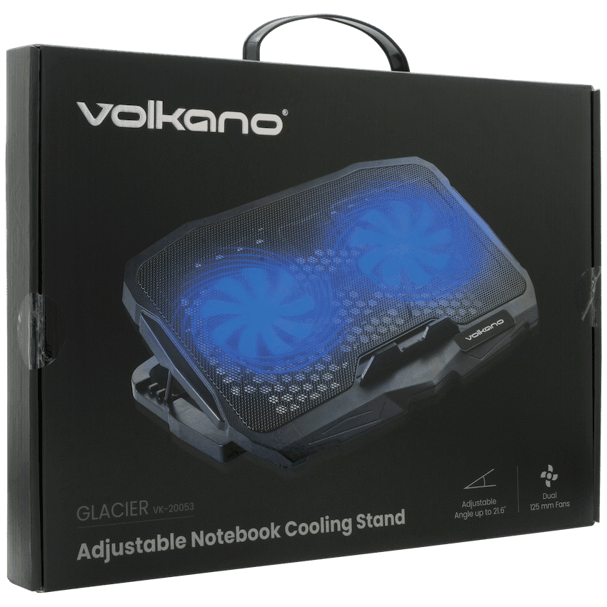 Volkano Glacier Series Upright Notebook Cooling Stand with Dual Fans 11