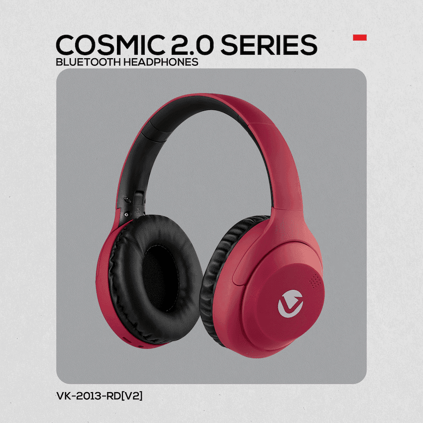 Volkano Cosmic 2 Series Bluetooth Headphones - Red 6