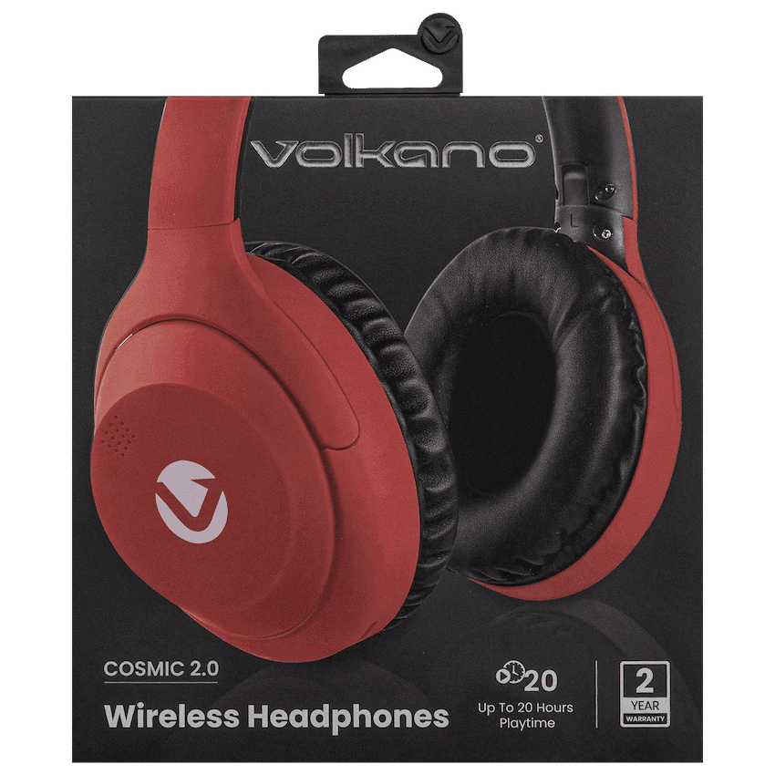 Volkano Cosmic 2 Series Bluetooth Headphones - Red 7