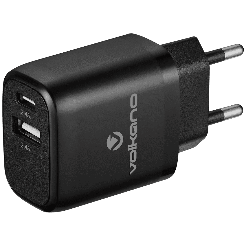 Volkano Volt-C Series Dual USB and USB-C Wall Charger with USB to USB-C Cable Included 1