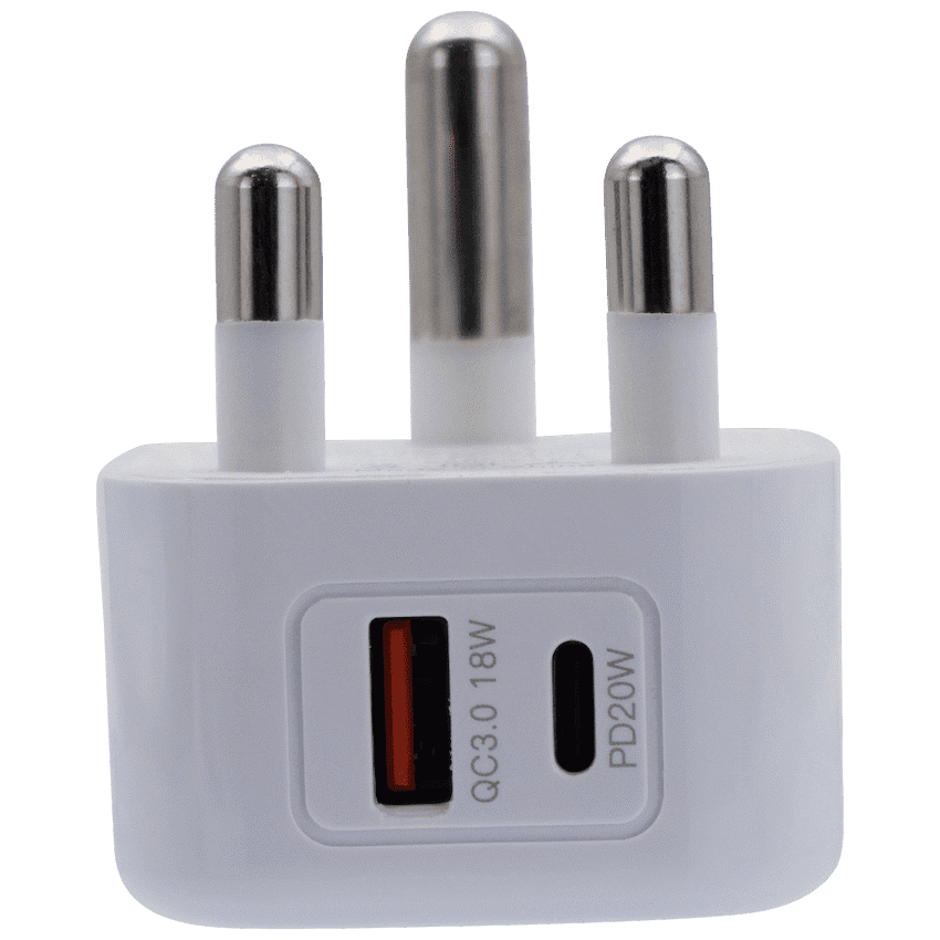 Volkano Robust Series 3-Pin SA to 20w PD + QC 3.0 Wall Charger 1