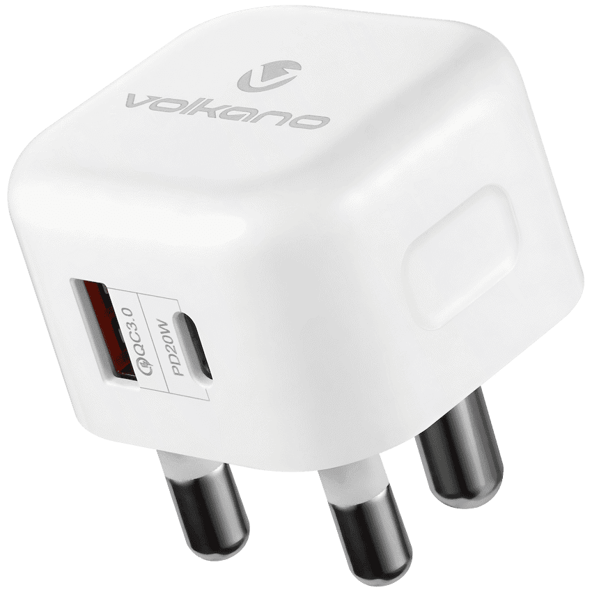 Volkano Robust Series 3-Pin SA to 20w PD + QC 3.0 Wall Charger 2