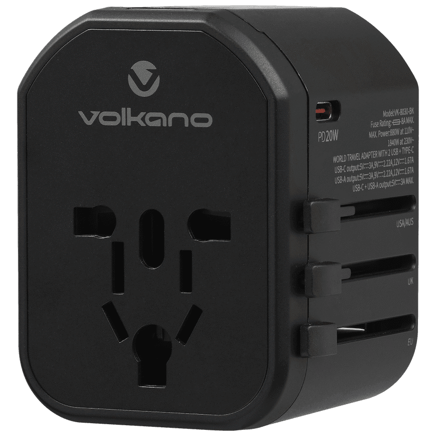 Volkano Worldwide Series Travel Adapter PD 25w + QC 1