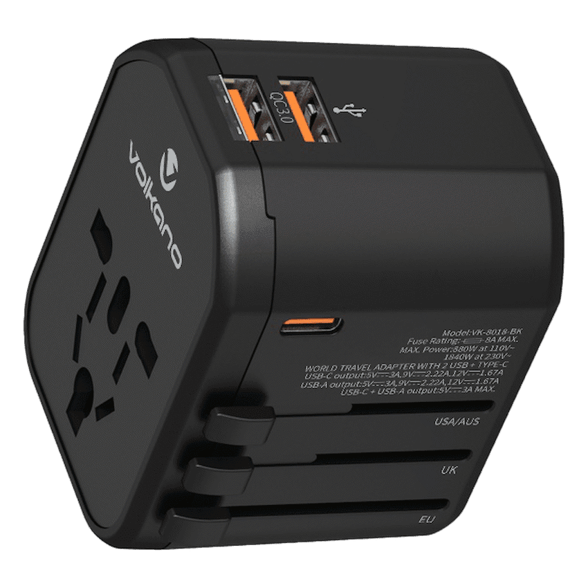 Volkano Worldwide Series Travel Adapter PD 25w + QC 2