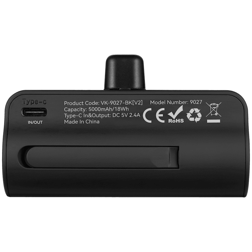 Volkano Relief Pro Power Bank - 5000mAh Type-C Direct Plug-In 5