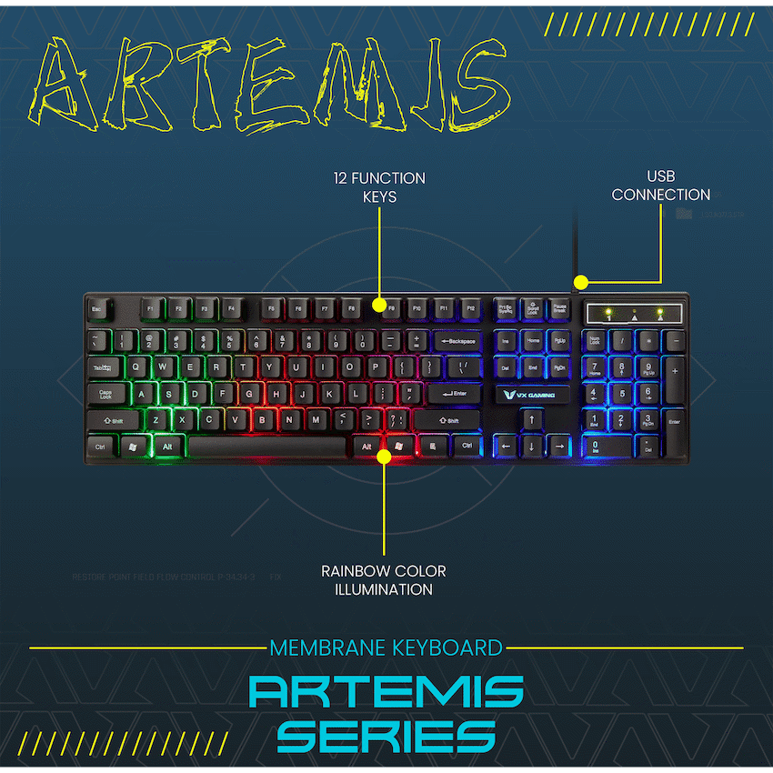 VX Gaming Artemis series 3-in-1 Combo KB, Mouse, Mousepad 6