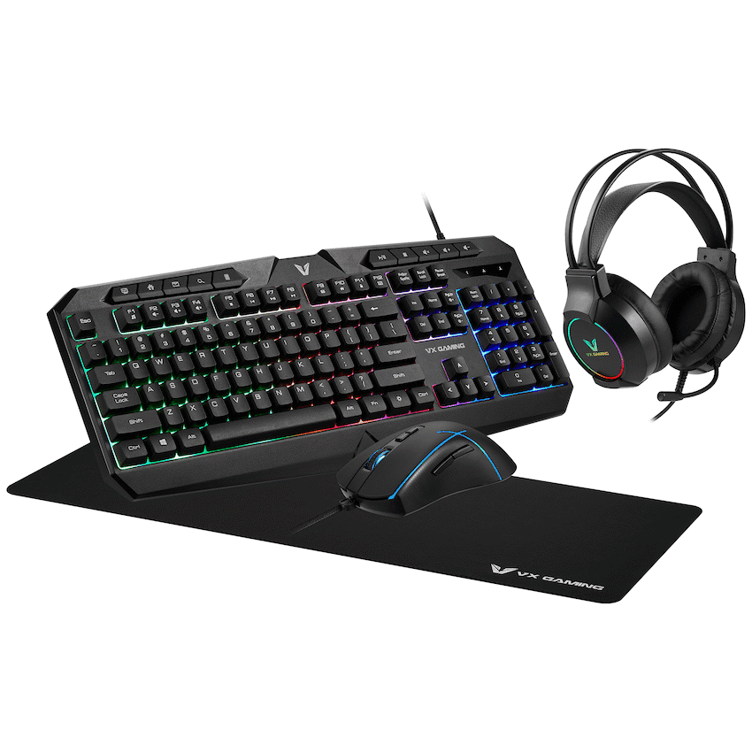 VX Gaming Heracles Series 4-in-1 Combo KB, Mouse, Mousepad, Headset 4