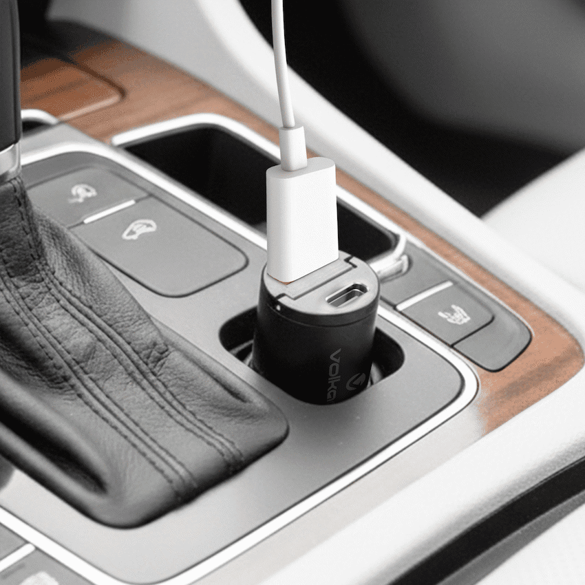 Volkano Obscurix Series 30w PD Dual USB-A and USB-C Ultra Small Car Charger 5