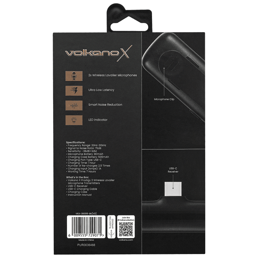 VolkanoX Prodigy 2 Series Wireless Lavalier Microphone 8