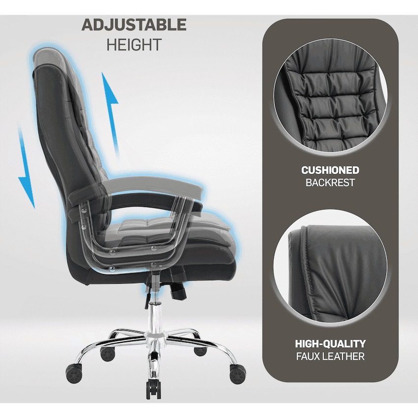 Everfurn Louis High Back Office Chair - Black 5