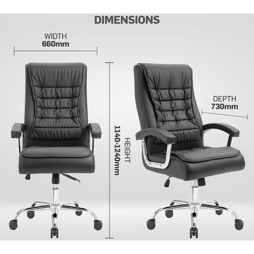 Everfurn Louis High Back Office Chair - Black 6