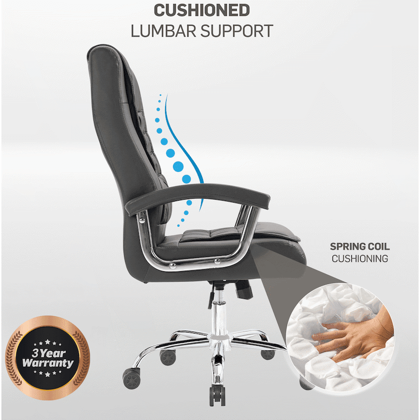 Everfurn Louis High Back Office Chair - Black 7