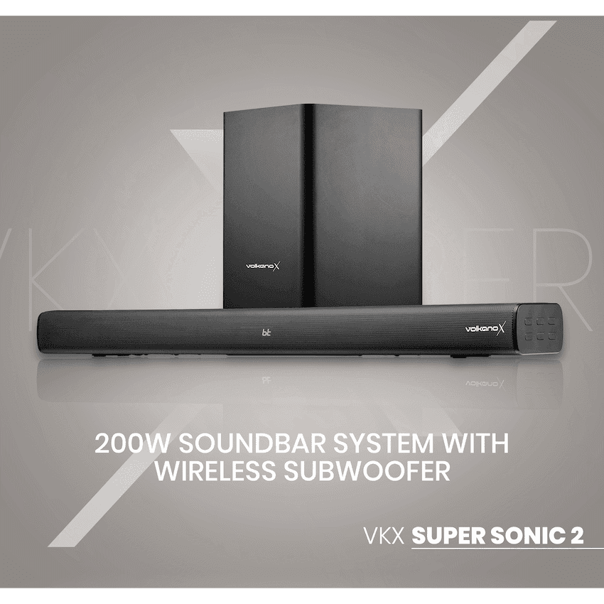 VolkanoX Supersonic 2 Series 2.1 200w Soundbar System with Wireless Subwoofer - Black 6