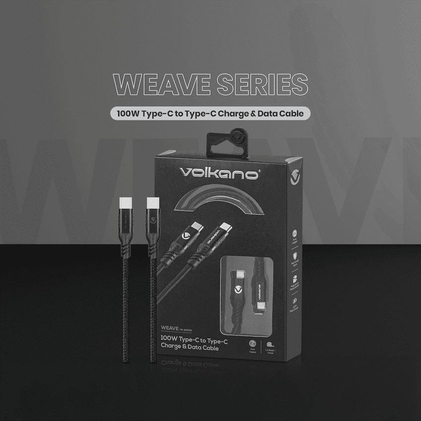 Volkano Weave Series 100w Type-C to Type-C 1.2m 6