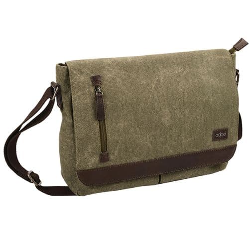 Canvas and Leather Shoulder Bag 1