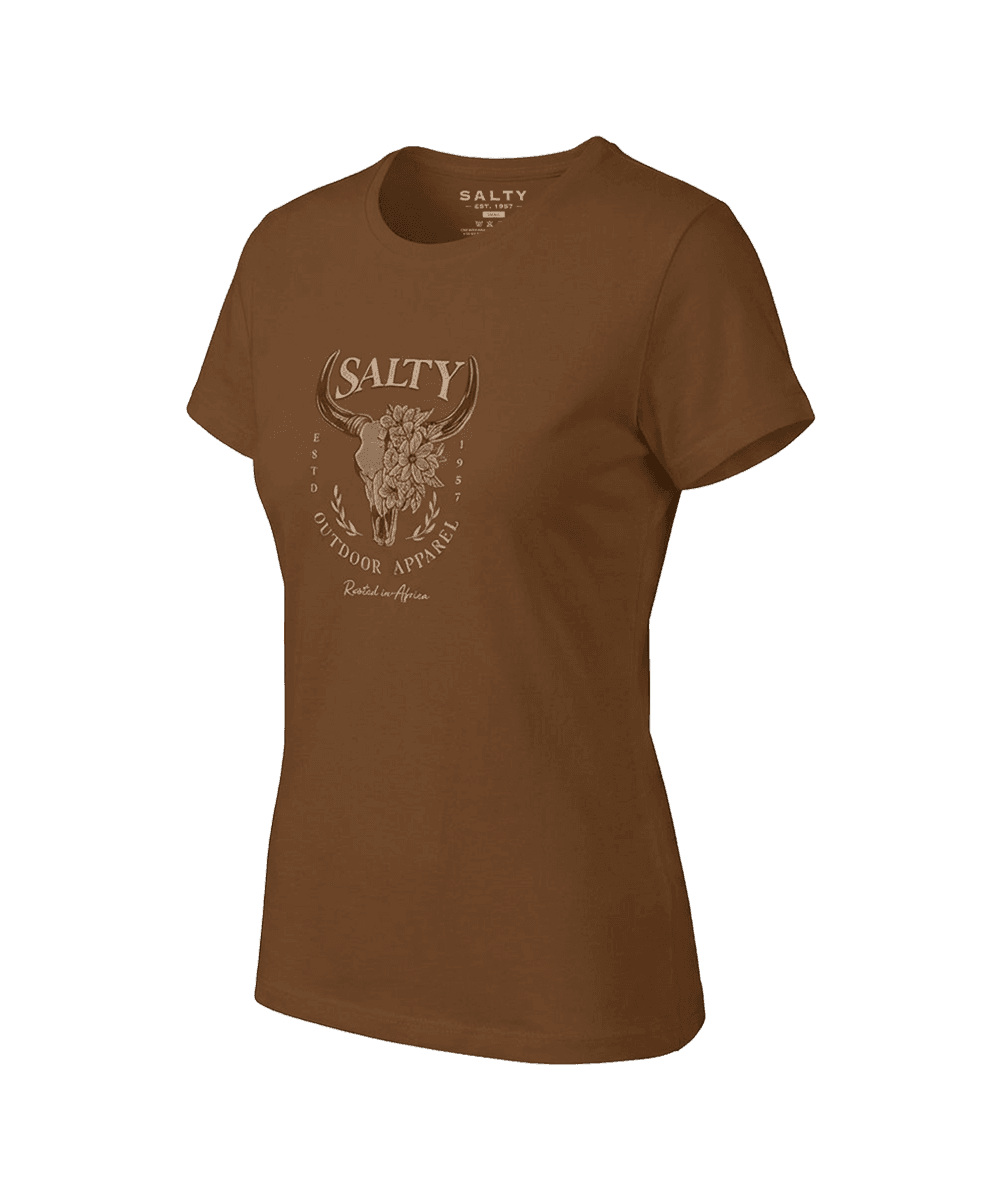 Salty Womens T-Shirt Floral Skull 1