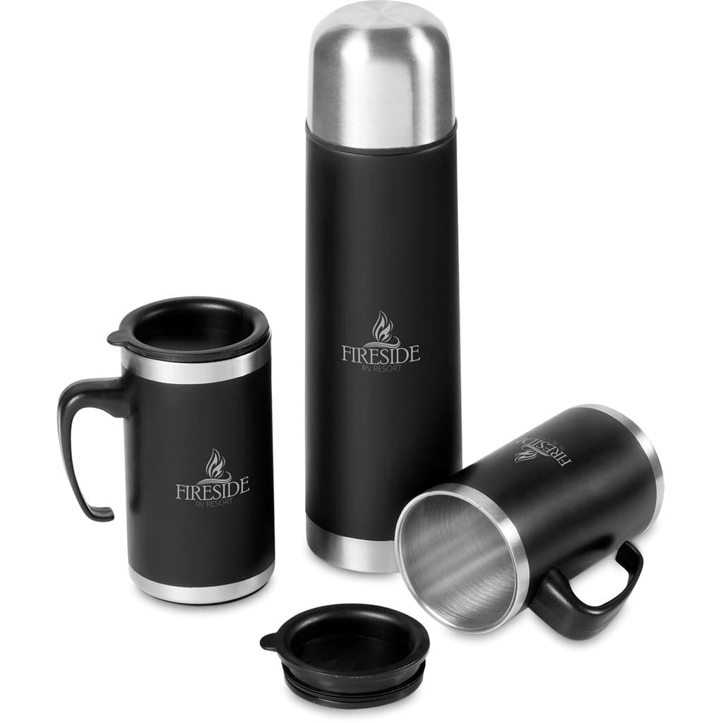 Cardinal Stainless Steel Vacuum Flask & Mug Set 6