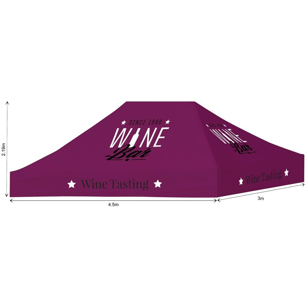 Ovation Sublimated Gazebo 4.5m X 3m - Roof  (Excludes Hardware) 1