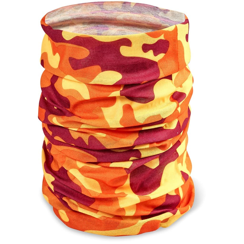Adults Camo Flexi Tubular Bandana - Orange - Orange 4