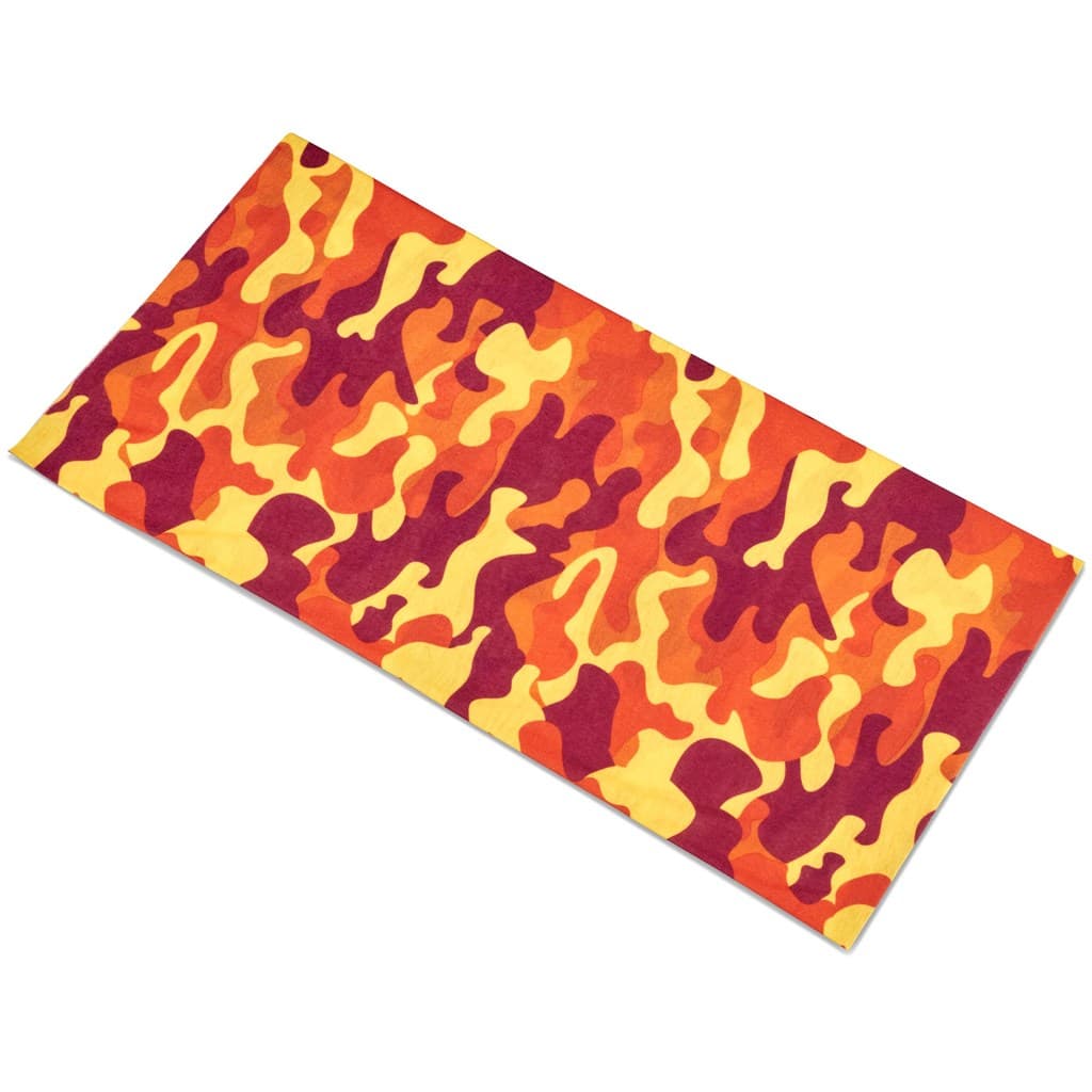 Adults Camo Flexi Tubular Bandana - Orange - Orange 3