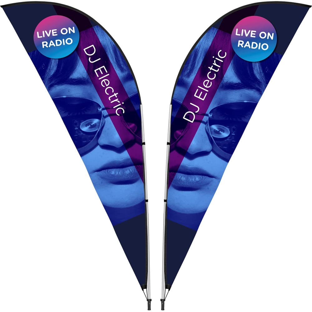Legend 3M Sublimated Sharkfin Double-Sided Flying Banner - 1 complete unit 1