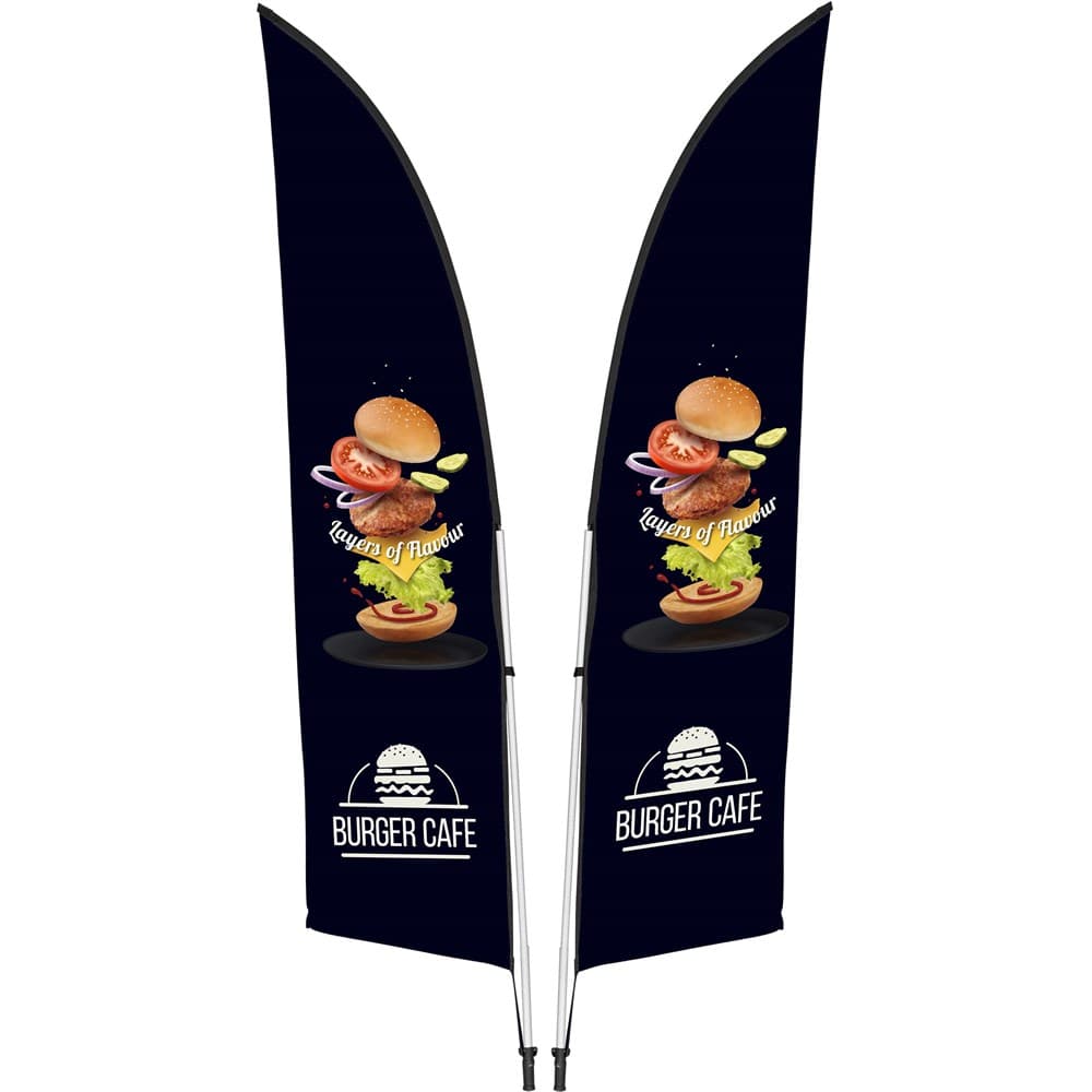 Legend 2M Sublimated Arcfin Double-Sided Flying Banner - 1 complete unit 1