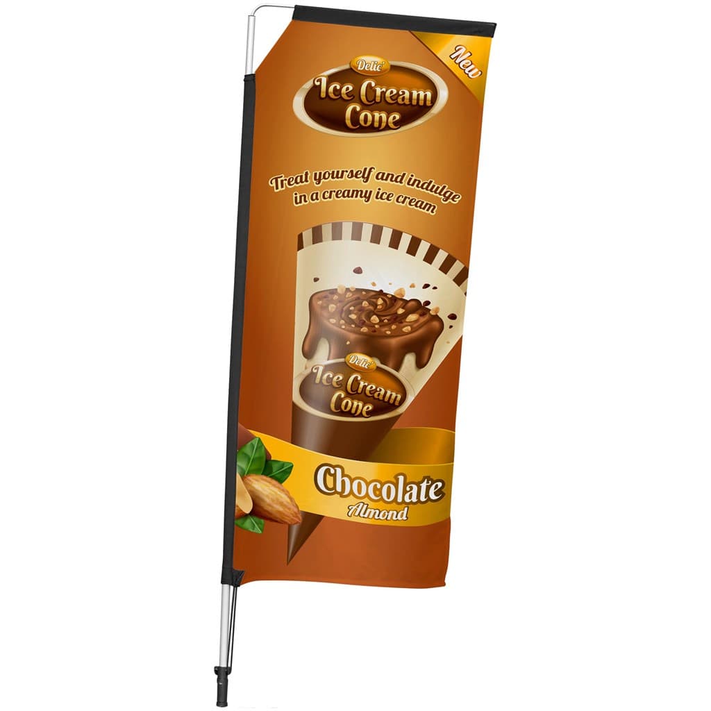 Legend 2M Sublimated Telescopic Double-Sided Flying Banner - 1 complete unit 2