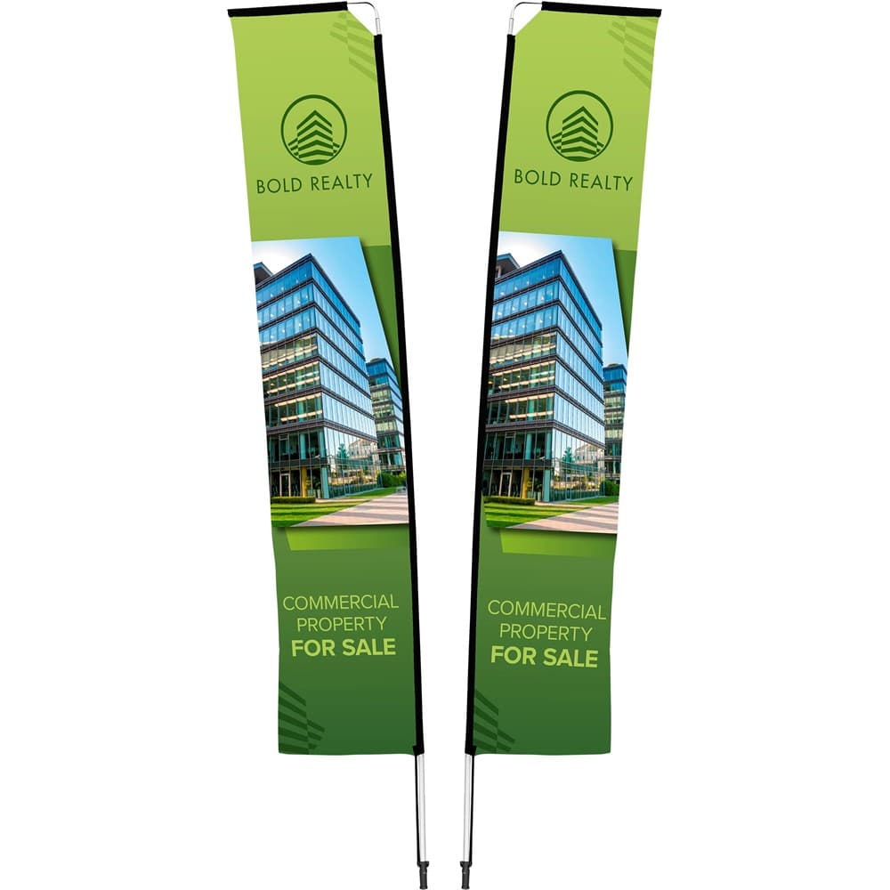 Legend 4M Sublimated Telescopic Double-Sided Flying Banner - 1 complete unit 1