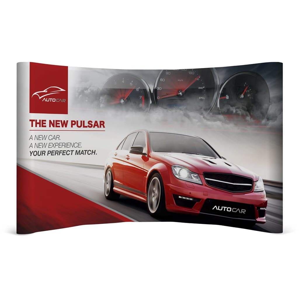 Legend Curved Banner Wall with Wings 3.5m x 2.25m 1