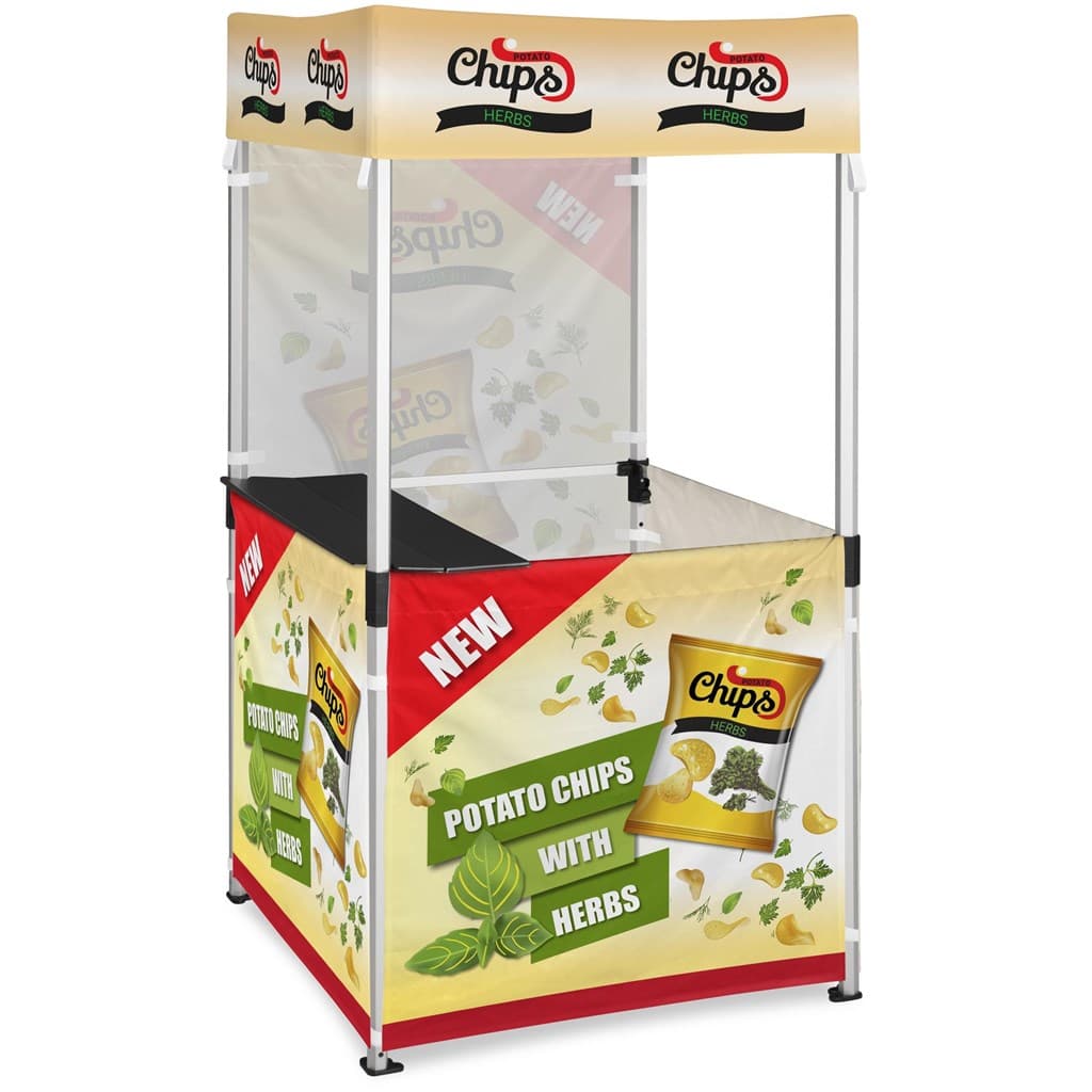 Ovation Sublimated Gazebo 1m X 1m Kiosk - 3 Half-Wall Skins - 1 Full-Wall Skin 1
